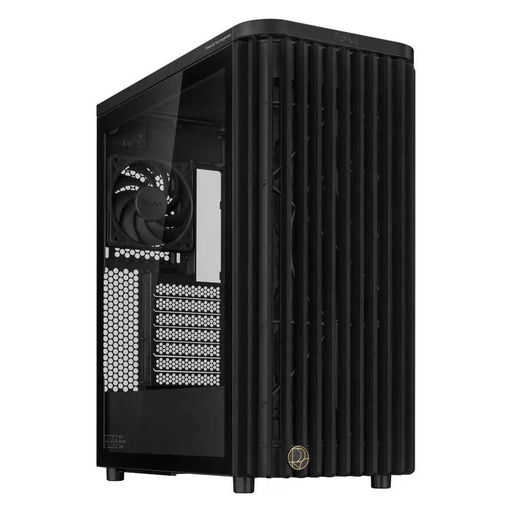 Asus ProArt PA401 Wood Edition ATX Tower PC Case, Ash wood & Tempered Glass Panel, Removeable Dust Filters, 315mm GPU Support, USB 3.2 Gen 2, Black, 1 Year Warranty | 90DC00M0-B39000
