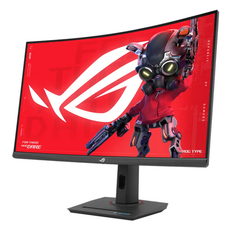 Asus ROG Strix XG32WCMS Curved Gaming Monitor, 31.5" QHD (2560 x 1440) Resolution, 280Hz, Anti-glare, 1ms GtG Response Time, DP, HDMI, USB-C, Fully Adjustable Stand, Black, 1 Year Warranty | XG32WCMS