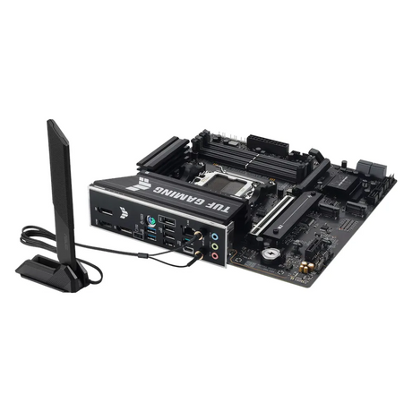 Asus TUF Gaming B850M-E WiFi Motherboard, AM5 Socket, mATX Form Factor, DDR5 Ram, PCIe 5.0 With SafeSlot Core+, Wi-Fi 6E, Bluetooth v5.4, HDMI, DisplayPort, Realtek 2.5Gb Ethernet With Asus LANGuard, Aura Sync, 1 Year Warranty | 90MB1LS0-M0EAY0