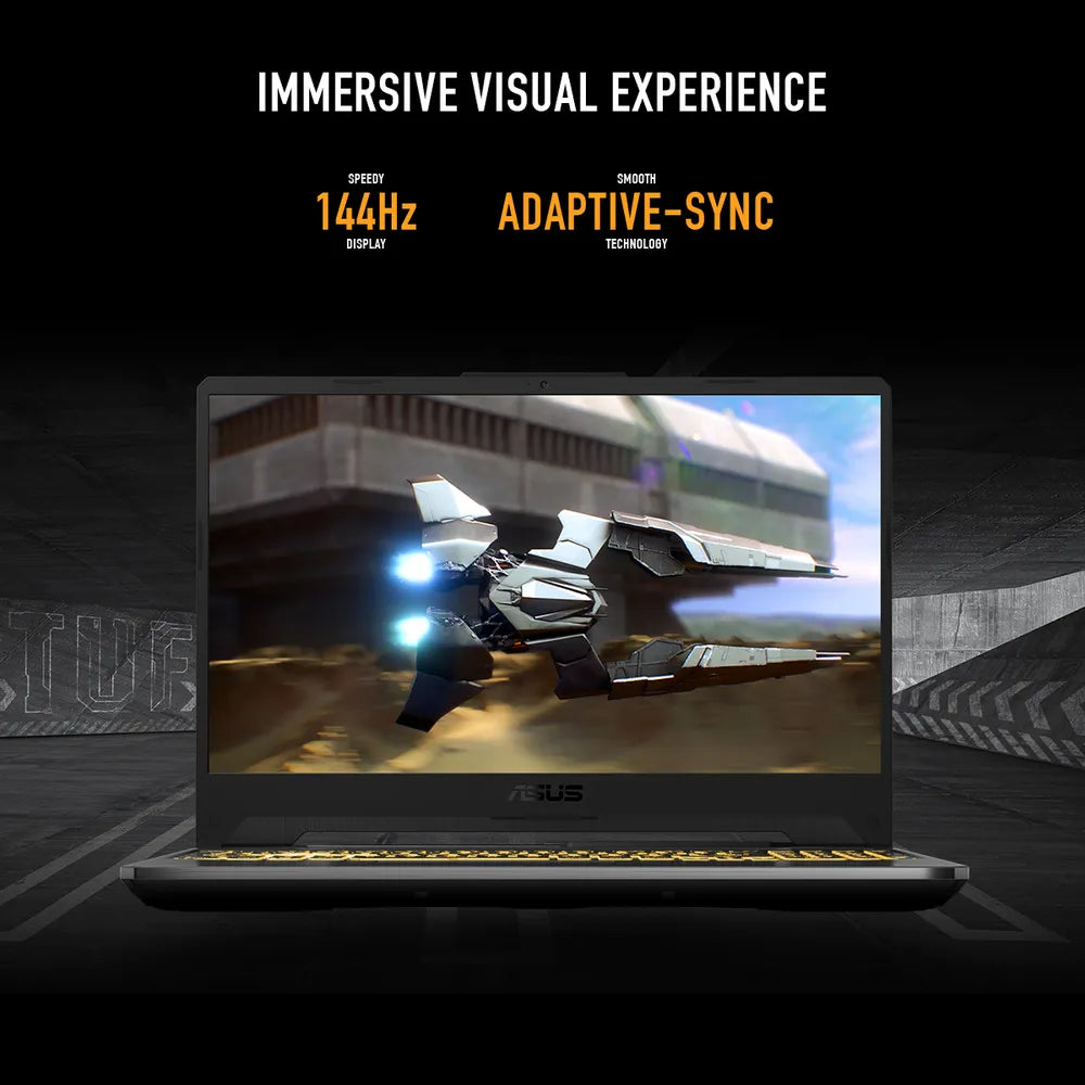 Asus TUF Gaming A15 Laptop, AMD Ryzen 7 7445HS Processor, 16GB RAM, 512GB SSD, 15.6" FHD 144Hz Display, 4GB NVIDIA GeForce RTX 3050, Windows 11 Home, English & Arabic Backlit RGB Keyboard, Graphite Black, 1 Year Warranty | FA506NCG-B165W