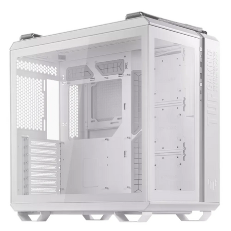 Asus TUF Gaming GT502 ATX Tower PC Case, Front & Left Tempered Glass Panels, Dual Chamber Chassis, Panoramic View, Removeable Dust Filters, Tool-Free Side Panels, 400mm GPU Support, USB 3.2 Gen 2, White, 1 Year Warranty | 90DC0090-B09010