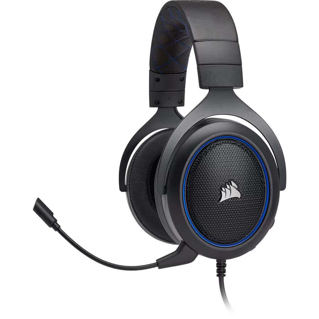 سماعة الألعاب ستريو Corsair HS50، طول الكابل: 1.8 متر، أزرق، ضمان سنة واحدة | CA-9011172-NA