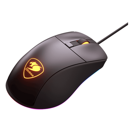 ماوس ألعاب سلكي بصري RGB من Cougar Surpassion ST، مستشعر ألعاب بصري PixArt PMW3325 بدقة 3200 نقطة لكل بوصة، معدل اقتراع 1000 هرتز، مفتاح ألعاب ميكانيكي، 6 أزرار، تصميم مريح لليد اليمنى، أسود، ضمان لمدة سنة واحدة | CGR-SURPASSION-ST
