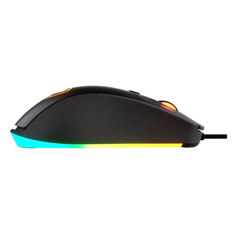 ماوس ألعاب سلكي بصري RGB من Cougar Surpassion ST، مستشعر ألعاب بصري PixArt PMW3325 بدقة 3200 نقطة لكل بوصة، معدل اقتراع 1000 هرتز، مفتاح ألعاب ميكانيكي، 6 أزرار، تصميم مريح لليد اليمنى، أسود، ضمان لمدة سنة واحدة | CGR-SURPASSION-ST