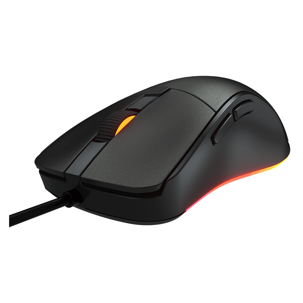 ماوس الألعاب السلكي الضوئي Cougar Surpassion RGB، مستشعر ألعاب بصري PAW3309 بدقة 6400 نقطة لكل بوصة، معدل اقتراع 1000 هرتز، مفتاح ألعاب 20 مليون نقرة، 6 أزرار قابلة للبرمجة، تصميم مريح لليد اليمنى، أسود، ضمان لمدة عام | CGR-WOMB-SUR