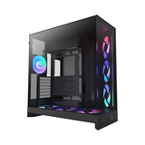 NZXT H9 Flow R GB+ Large Dual-Chamber Mid-Tower ATX Airflow Case, Dark Tinted Tempered Glass Side Window, 2 x F420 R GB Core single-frame Fans, 1 x F120 R GB Core (CV) Fan, Full-Size GPU Support, USB 3.2 Gen2x2, NZXT Control Hub Included, Black, 1 Year
