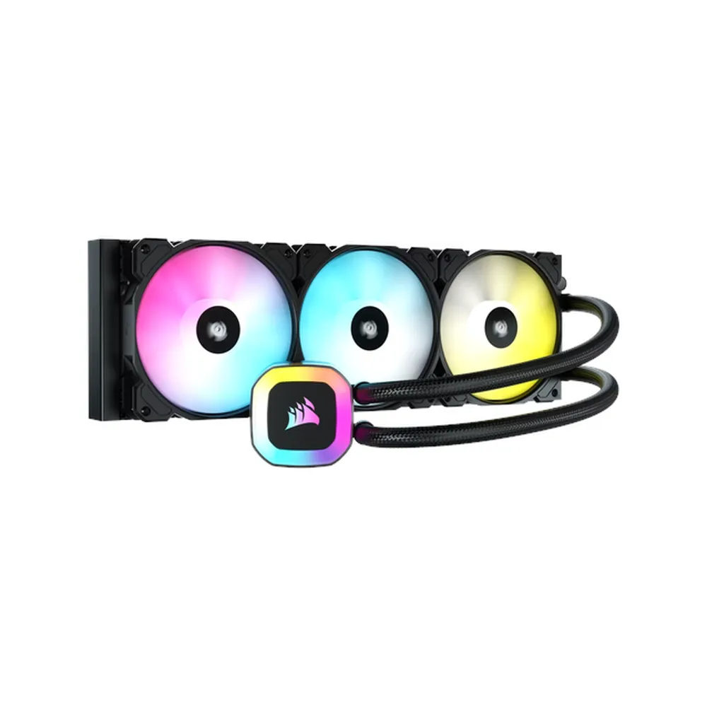 Corsair H150 RGB 360mm AIO Liquid Cooler, Supports Intel, AMD Sockets, Black, 1 Year Warranty | CW-9060054-WW