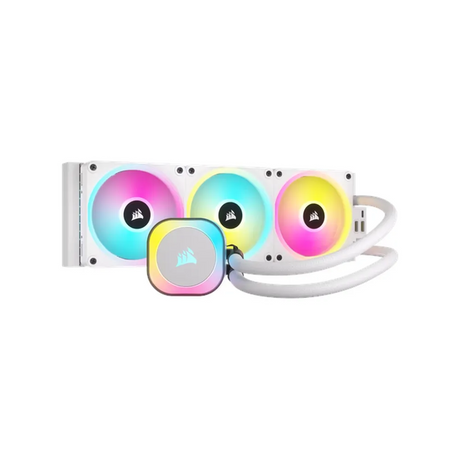 Corsair iCUE Link H150i RGB AIO Liquid Cooler, 360mm Radiator, Supports Intel, AMD Sockets, White, 1 Year Warranty | CW-9061006-WW