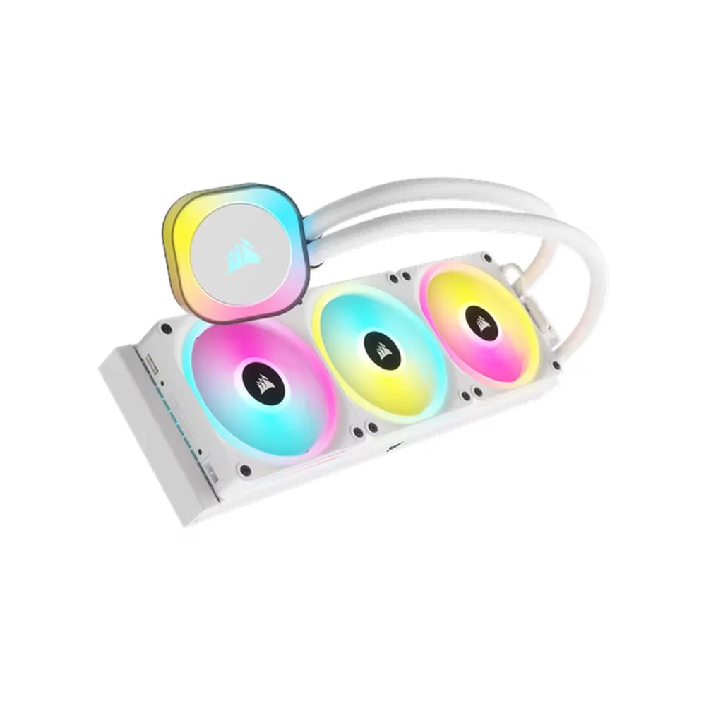 مبرد سائل Corsair iCUE Link H150i RGB AIO، رادياتير 360 مم، يدعم مقابس Intel و AMD، أبيض، ضمان سنة واحدة | CW-9061006-WW