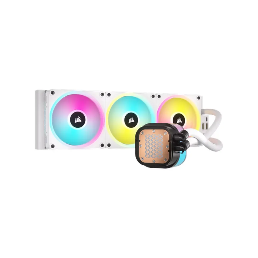مبرد سائل Corsair iCUE Link H150i RGB AIO، رادياتير 360 مم، يدعم مقابس Intel و AMD، أبيض، ضمان سنة واحدة | CW-9061006-WW