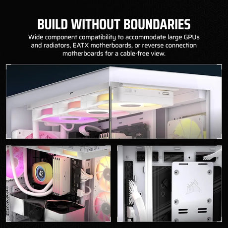 Corsair 3500X Mid Tower PC Casing, Wraparound Tempered Glass, 425mm GPU Support, USB 3.2 Gen 2, White, 1 Year Warranty | CC-9011277-WW