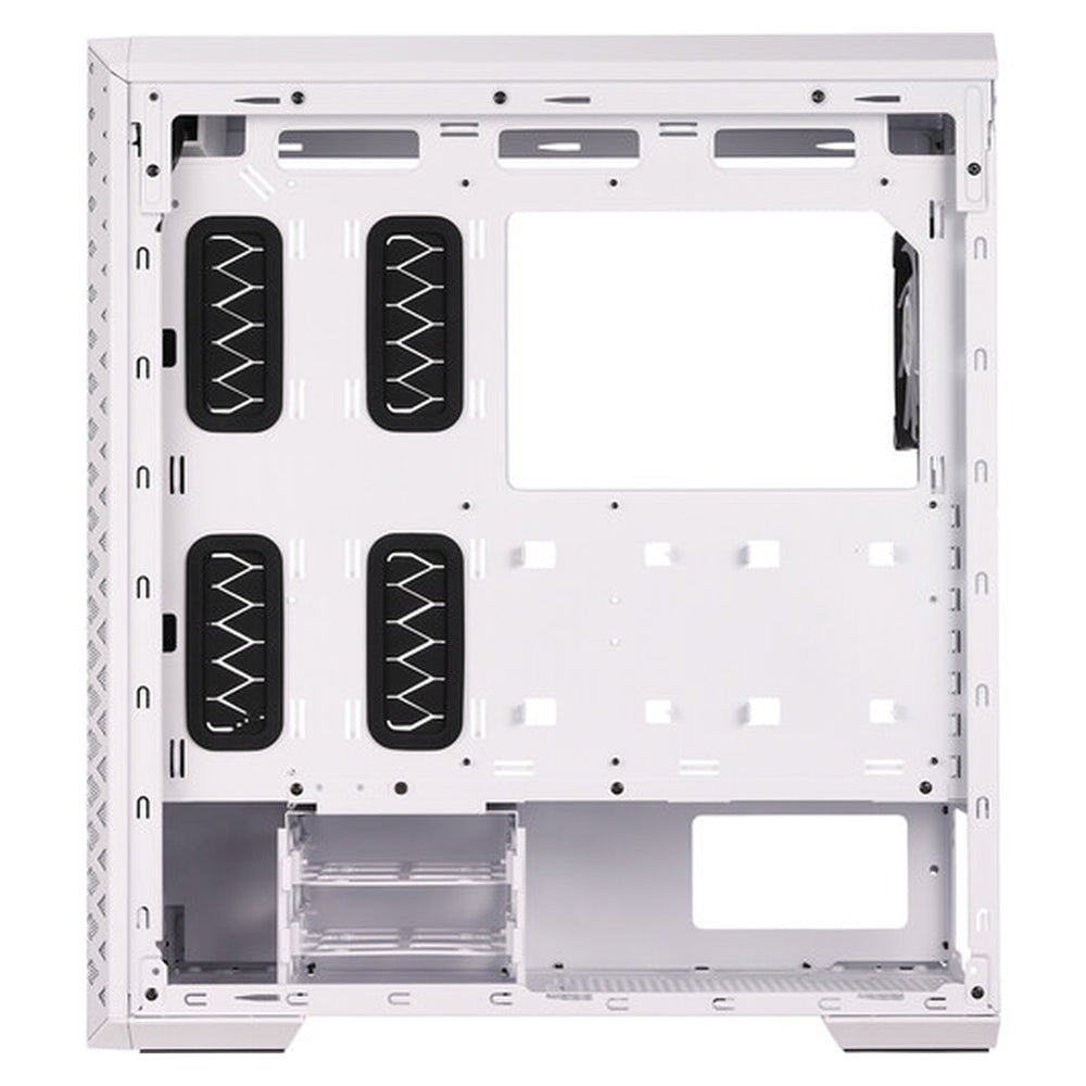 XPG Defender Pro Mid-Tower E-ATX PC Case, Tempered Glass Side Panel With Mesh Panel Design, 3 x XPG VENTO AR GB 120mm Fans, 400mm GPU Support, USB 3.0, White, 1 Year Warranty | DEFENDERPRO-WHCWW