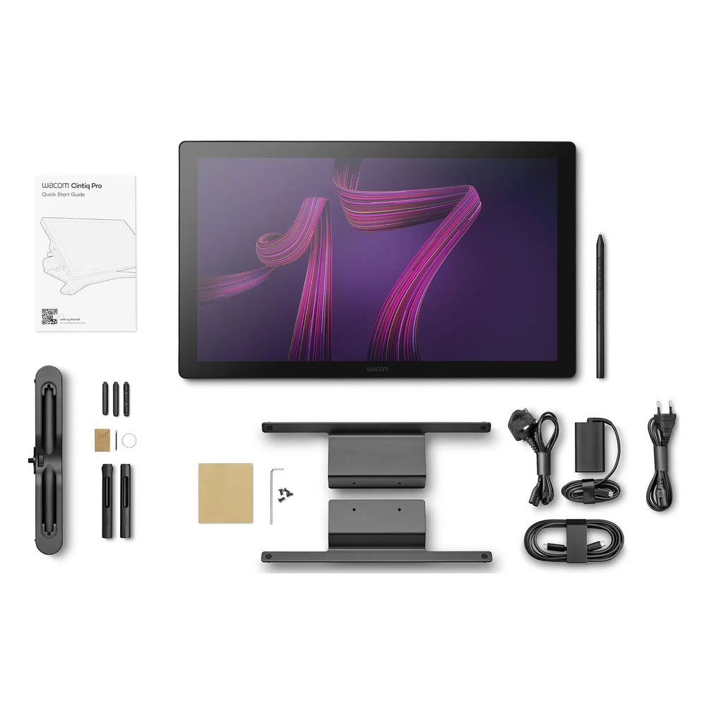 شاشة عرض القلم Wacom Cintiq Pro 17 DTH172، دقة 4K (3840 × 2160)، معدل تحديث 120 هرتز، زمن استجابة 8 مللي ثانية، USB Type-C، 8192 مستوى لضغط القلم، ضمان لمدة سنة | DTH172K0B