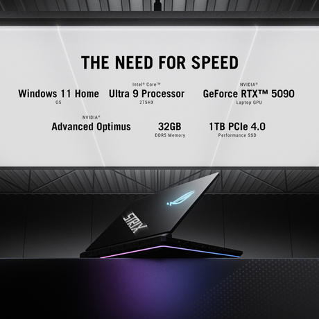 ROG Strix SCAR 16 Intel Core Ultra 9 275HX Processor, 32 GB RAM, 1TB SSD, 24 GB NVIDIA RTX 5090, 16" 2.5K WQXGA Display, Windows 11 Home, English & Arabic Keyboard, 1 Year Warranty | G635LX-S5008W