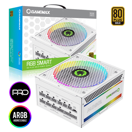 POWER SUPPLY1050W GAMEMAX R GB1050 PRO ATX3.0,PCIe 5 WHITE | GM-R GB1050-WT