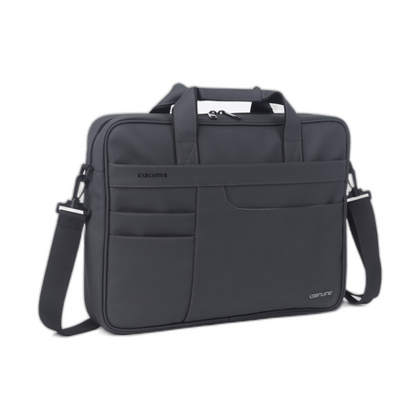 Genuine Executive Topload Laptop Bag, Fits up to 16” Laptops, Premium Polyester Material, Water-Resistant Fabric, Dual Main Compartments, Carry Strap, Grey, 1 Year Warranty | GN-B200904GR