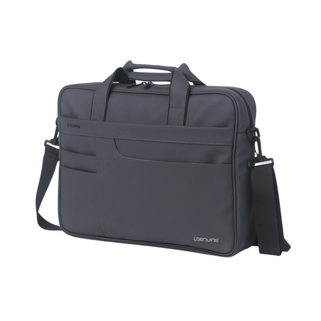 Genuine Executive Topload Laptop Bag, Fits up to 16” Laptops, Premium Polyester Material, Water-Resistant Fabric, Dual Main Compartments, Carry Strap, Grey, 1 Year Warranty | GN-B200904GR