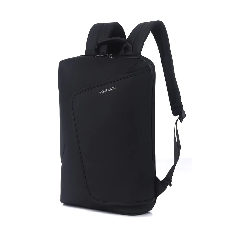 Genuine Rock Laptop Backpack, Fits up to 16” Laptops, High-Quality Polyester, Water-Resistant Fabric, Carry Strap, Black, 1 Year Warranty | GN-B230817BK