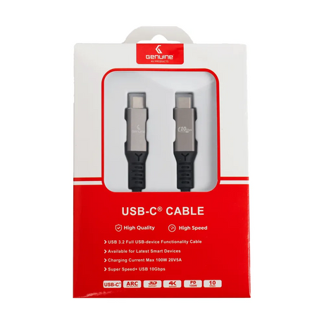 كابل USB 3.2 Gen2 أصلي، طول الكابل 1.5 متر، 100 واط، سرعة نقل البيانات 10 جيجابت في الثانية، رمادي الألومنيوم، ضمان سنة واحدة | GN-USBC1.5M-AL