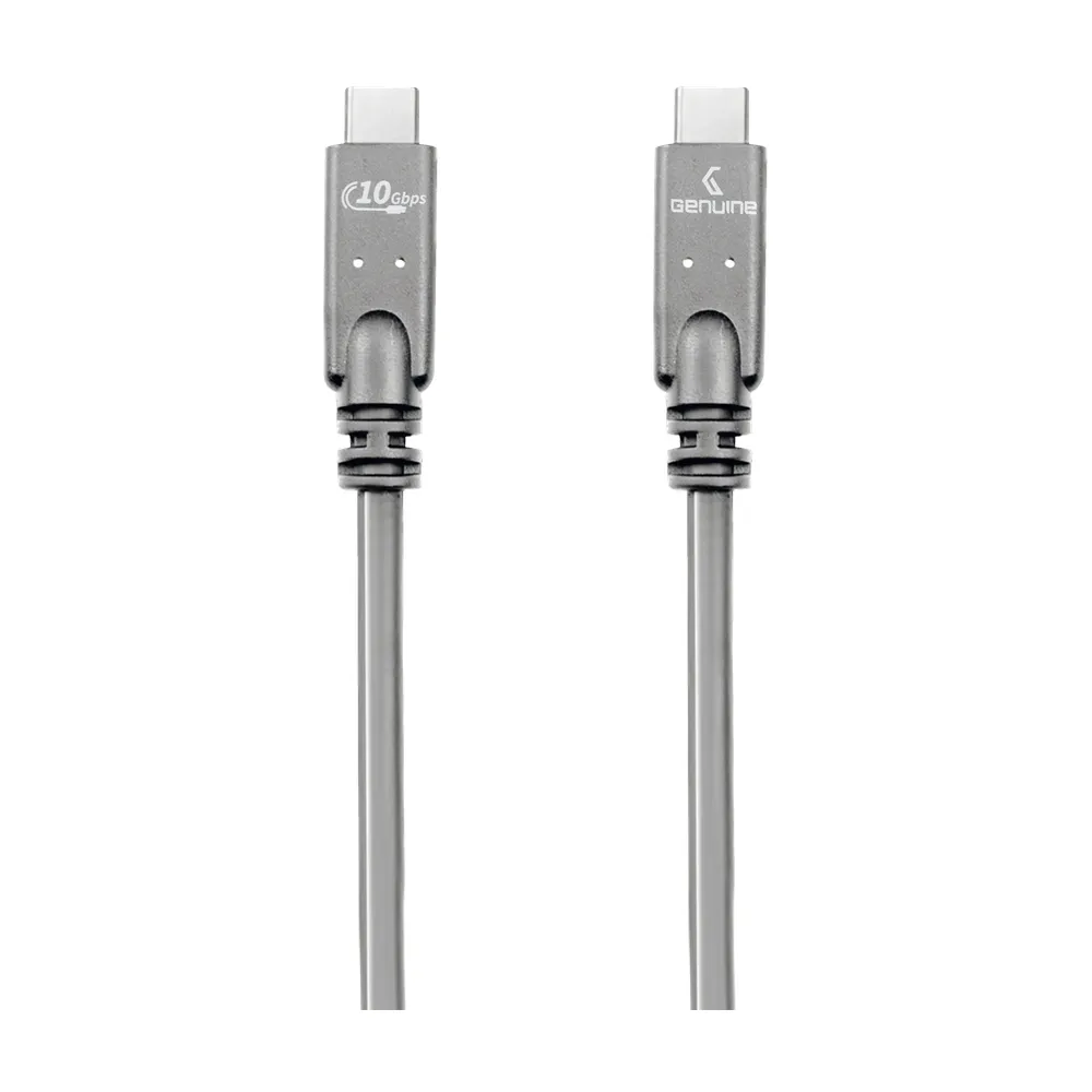 كابل USB 3.2 Gen2 أصلي، طول الكابل 1.5 متر، 100 واط، سرعة نقل بيانات 10 جيجابايت في الثانية، لون رمادي، ضمان سنة واحدة | GN-USBC1.5M-GR