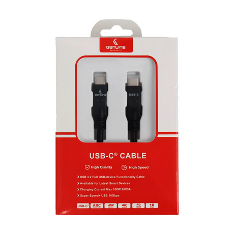 كابل USB 3.2 Gen2 أصلي، طول الكابل 3 متر، 100 واط، سرعة نقل بيانات 10 جيجابت في الثانية، لون أسود، ضمان لمدة سنة واحدة | GN-USBC3M-BK