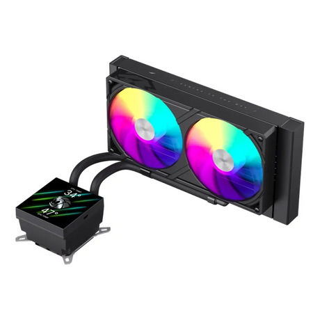 Gamemax-Glacier-240-Black-LCD-AIO-Liquid-CPU-Cooler-GLACIER240-B