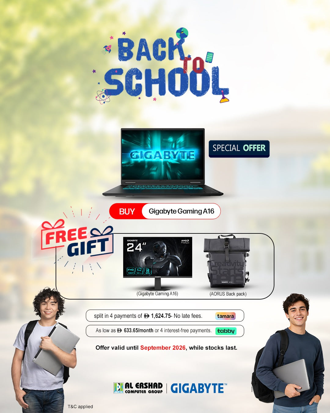 Gigabyte Gaming A16 CVH Gaming Laptop, 8GB NVIDIA GeForce RTX 5060 Graphics, Intel Core i7-13620H Processor, 16GB RAM, 1TB SSD, 16” WUXGA 165Hz Display, Windows 11 Home, English & Arabic RGB Backlit Keyboard, 3 Year Warranty | CVHI3AE894SH
