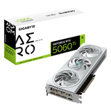 Gigabyte GeForce RTX 5060 Ti AERO OC Graphics Card, GDDR7 8GB 128-bit Memory, HDMI 2.1b & DP 2.1b Outputs, PCI Express 5.0, 2647 MHz Core Clock, 28 Gbps Memory Clock, Triple Windforce RGB Hawk Fans, Dual Bios, White, 1 Year Warranty | GV-N506TAERO-OC-8GD