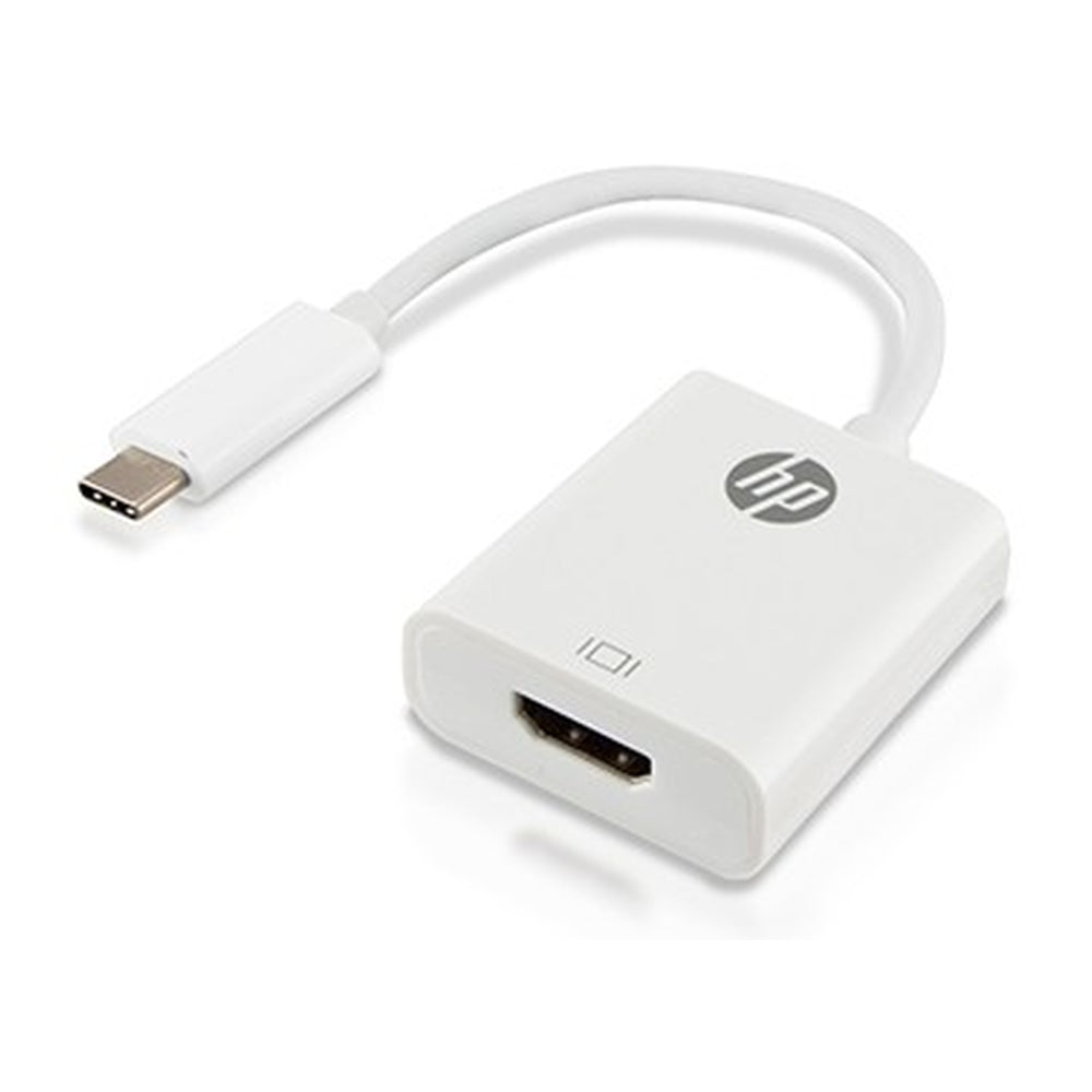 محول USB-C إلى HDMI من HP، يدعم دقة 4K/2K، موصل قابل للعكس، توصيل بالتلفاز/جهاز العرض، أبيض، ضمان لمدة سنة | HP038GBWHT0TW