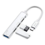 Havit HB41-SR 4-in-1 USB-C Hub, USB-A 3.0, USB-A 2.0, 11.8 cm Cable Length, Aluminum Alloy, Silver, 1 Year Warranty | HB41-SR