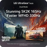 LG UltraGear 5K2K OLED Curved Monitor, 45" WUHD (5120 x 2160) Resolution, 165Hz, Anti-glare, 0.03ms (GtG) Response Time, HDMI, DP, USB-C, Tilt/Height/Swivel Adjustable Stand, Black, 1 Year Warranty | 45GX950A-BAMA