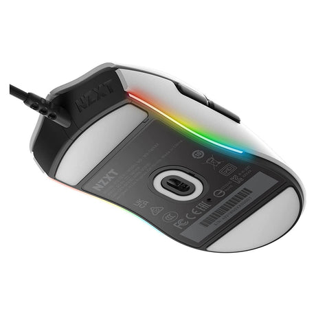 ماوس الألعاب السلكي NZXT Lift Ambidextrous، كابل USB 2.0 بطول 2 متر، 6 أزرار، مفاتيح Omron الميكانيكية، مستشعر بصري 16000 نقطة لكل بوصة، أبيض، ضمان لمدة عام | MS-1WRAX-WM