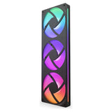 NZXT F360 RGB Core Single-Frame RGB Fan Unit, 3 x Fans, Fluid Dynamic Bearing, 360mm Frame Size, 2400 rpm Fan Speed, Addressable RGB LED Lighting, Black, 1 Year Warranty | RF-U36HF-B1