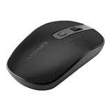 Promate Suave-2 Wireless Optical Mouse, 2.4 GHz Wireless Connectivity, 1600 DPI Resolution, Optical Sensor, Dual Interface Receiver (USB-A & USB-C), Slim Shape, Black, 1 Year Warranty | PR-SUAVE-2-BK