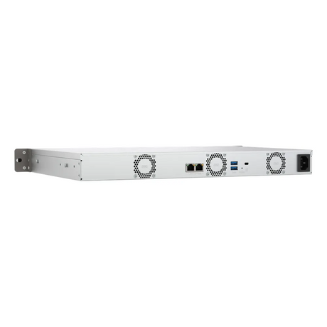 QNAP Compact 1U short-depth rackmount 4 BAY NAS, ARM 64-bit Cortex-A55 Processor, 4GB RAM, High-speed storage, NPU Acceleration, Dual 2.5GbE Connectivity, RJ-45, USB-C, 1 Year Warranty | TS-433EU
