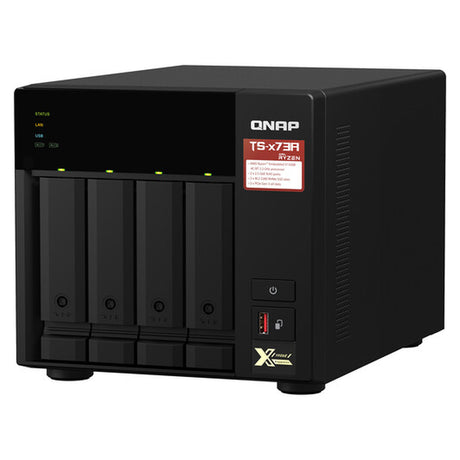 QNAP TS-473A 4-Bay Tower NAS Box, AMD Ryzen V1500B Processor, 8GB DDR4 RAM, 2x 2.5GbE Ports, Dual M.2 NVMe Slots, 1 Year Warranty | TS-473A-8G