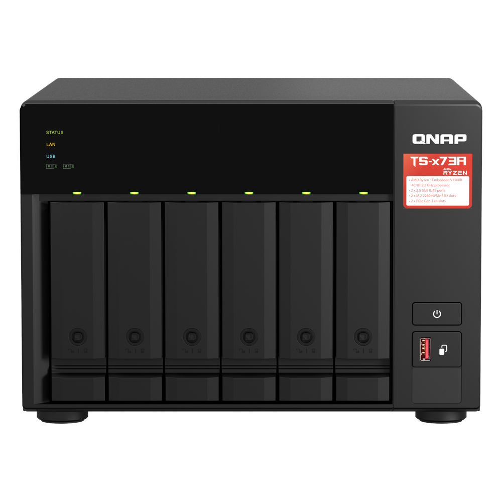 صندوق التخزين المتصل بالشبكة (NAS) QNAP TS-673A-8G