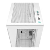 علبة كمبيوتر DeepCool CH780 WH E-ATX، زجاج بانورامي-غرفة مزدوجة، وحدة مروحة AR GB بحجم 420 ملم × 1، دعم بطاقة رسومات 480 ملم، USB 3.2 Gen 2، أبيض، ضمان لمدة سنة | R-CH780-WHADE41-G-1