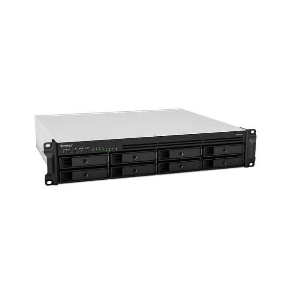Synology RackStation RS1221RP+ 8 BAY NAS BOX, AMD Ryzen V1500B Processor, 4 GB RAM, 211.35 BTU/hr, Hot Swappable Drive, RJ-45, USB 3.2, eSATA, 1 Year Warranty | RS1221RP+