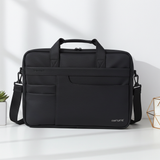 Genuine Executive Topload Laptop Bag, Fits up to 16” Laptops, Premium Polyester Material, Water-Resistant Fabric, Dual Main Compartments, Carry Strap, Black, 1 Year Warranty | GN-B200904BK