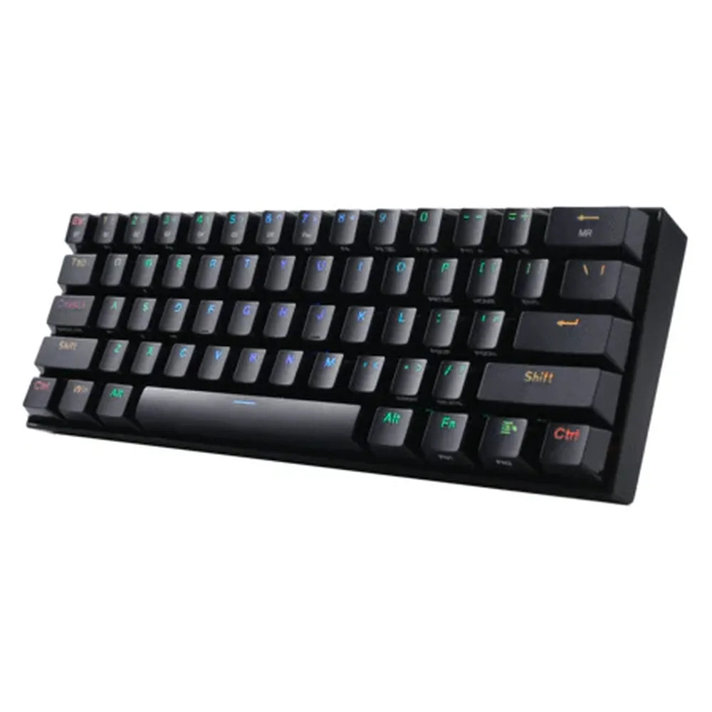 Redragon K530 Pro Draconic Wireless Mechanical Gaming Keyboard, 60% Layout, 2.4 GHz, Bluetooth 5.0 & USB-C Wired, Hot-Swappable Red Switches, RGB Backlight, 3000mAh Battery, Black, 1 Year Warranty | K530RGB-PRO-RED