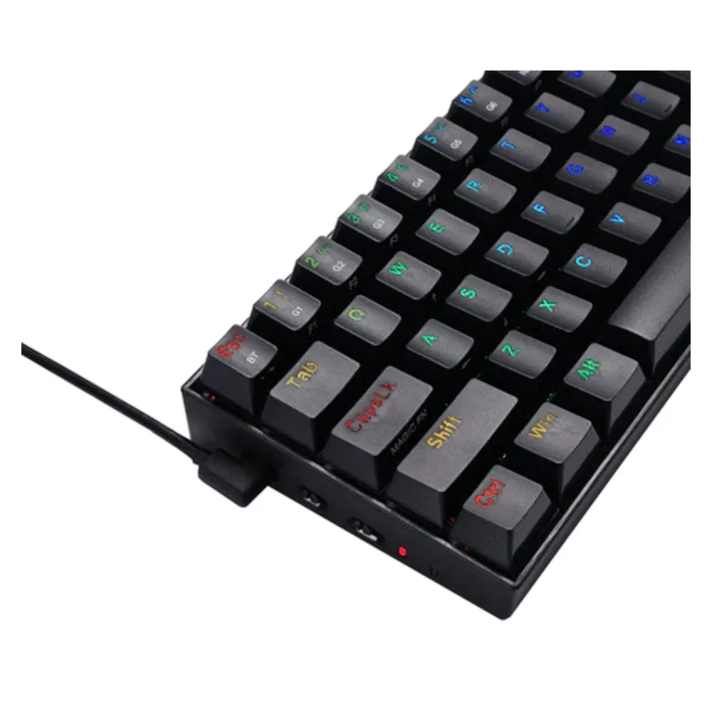 Redragon K530 Pro Draconic Wireless Mechanical Gaming Keyboard, 60% Layout, 2.4 GHz, Bluetooth 5.0 & USB-C Wired, Hot-Swappable Red Switches, RGB Backlight, 3000mAh Battery, Black, 1 Year Warranty | K530RGB-PRO-RED
