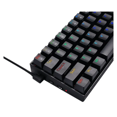 Redragon K530 Pro Draconic Wireless Mechanical Gaming Keyboard, 60% Layout, 2.4 GHz, Bluetooth 5.0 & USB-C Wired, Hot-Swappable Red Switches, RGB Backlight, 3000mAh Battery, Black, 1 Year Warranty | K530RGB-PRO-RED