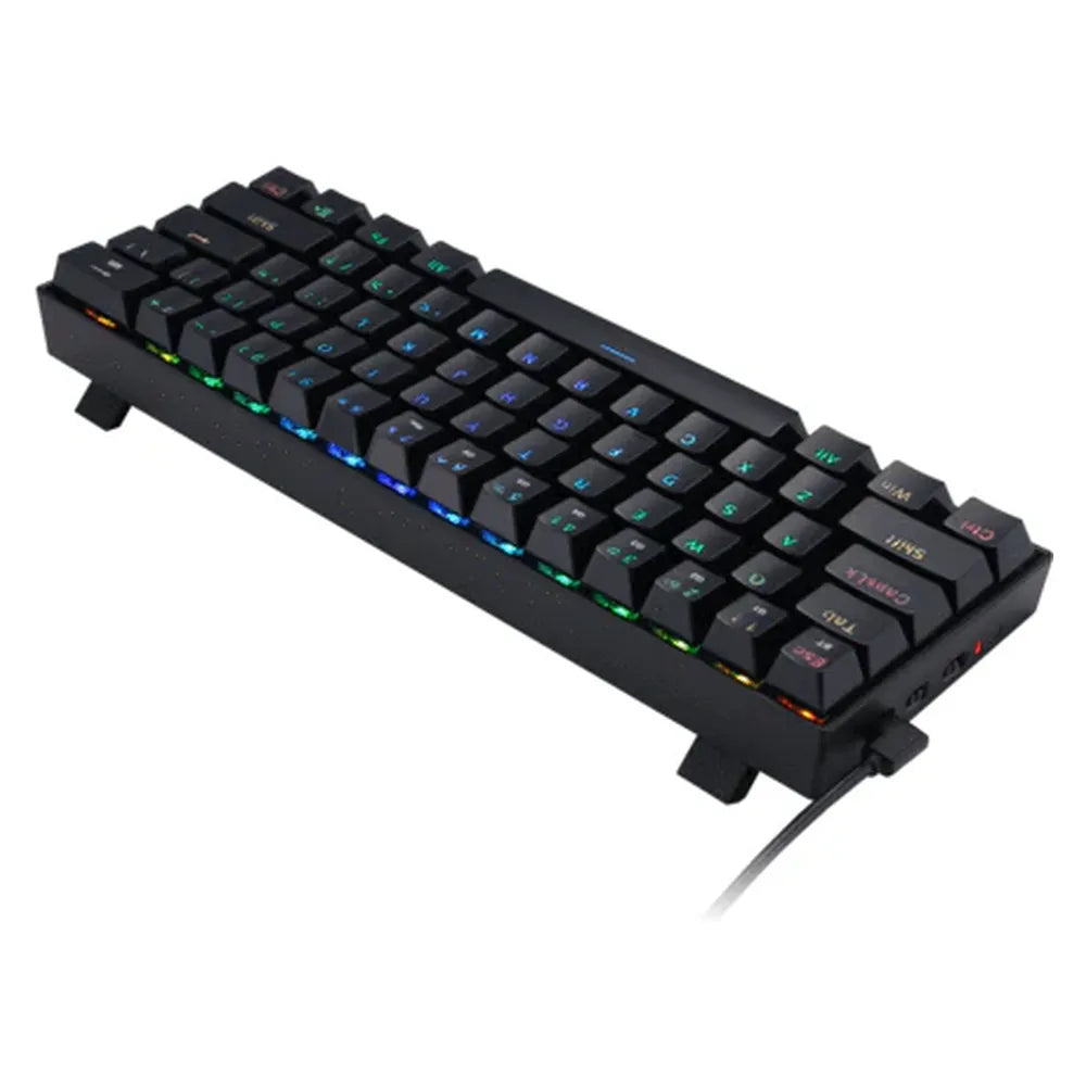 Redragon K530 Pro Draconic Wireless Mechanical Gaming Keyboard, 60% Layout, 2.4 GHz, Bluetooth 5.0 & USB-C Wired, Hot-Swappable Red Switches, RGB Backlight, 3000mAh Battery, Black, 1 Year Warranty | K530RGB-PRO-RED