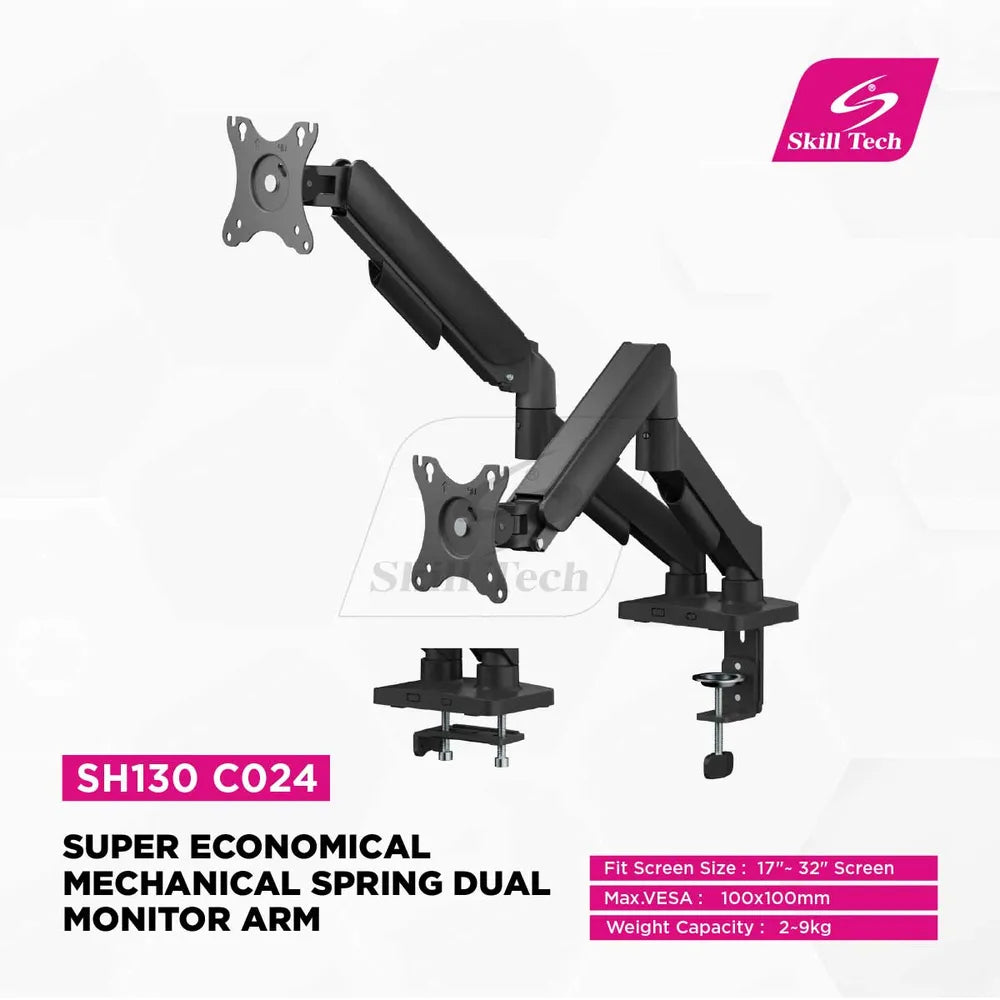 Skill-Tech-Mechanical-Spring-Dual-Monitor-Arm-SH130-C024