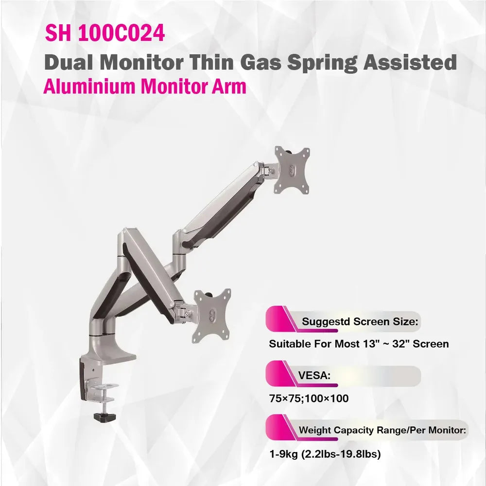 Skill-Tech-Premium-Gas-Spring-Dual-Monitor-Arm-SH100-C024