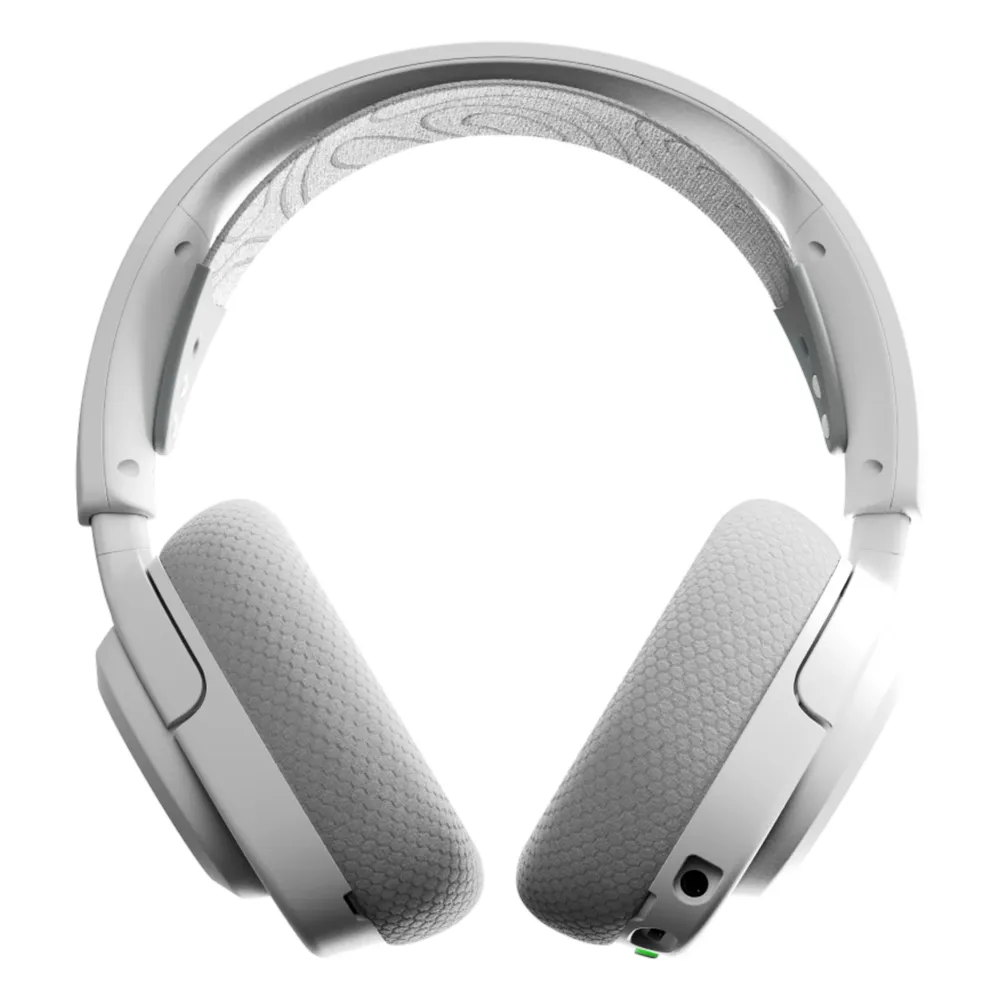 سماعة ألعاب SteelSeries Arctis Nova 3P اللاسلكية لجهاز PlayStation، لاسلكية بتردد 2.4 جيجا هرتز، بلوتوث، توضع فوق الأذن، بتصميم مغلق من الخلف، ميكروفون ClearCast من الجيل الثاني، مكبر صوت 40 ملم مع مغناطيس نيوديميوم، أبيض، ضمان لمدة عام | 61687