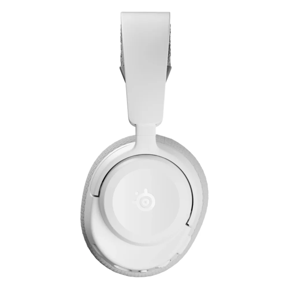 سماعة ألعاب SteelSeries Arctis Nova 3P اللاسلكية لجهاز PlayStation، لاسلكية بتردد 2.4 جيجا هرتز، بلوتوث، توضع فوق الأذن، بتصميم مغلق من الخلف، ميكروفون ClearCast من الجيل الثاني، مكبر صوت 40 ملم مع مغناطيس نيوديميوم، أبيض، ضمان لمدة عام | 61687
