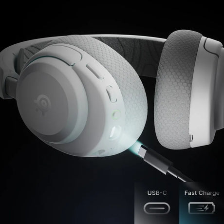 SteelSeries Arctis Nova 3P Wireless for PlayStation Gaming Headphones, 2.4 GHz Wireless, Bluetooth, Over-Ear, Cosed Back, ClearCast Gen 2 Microphone, 40 mm Speaker with Neodymium Magnets, White, 1 Year Warranty | 61687
