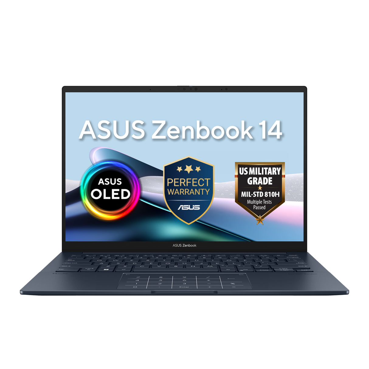 Asus Zenbook 14 Laptop, Intel Core Ultra 7 255H Processor, 16GB RAM, 1TB SSD, Intel Arc Graphics, 14" 3K OLED 120Hz Touch Display, Windows 11 Home, Backlit English & Arabic Keyboard, Ponder Blue, 1 Year Warranty | UX3405CA-SU867W